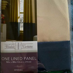 Kendall window curtains, NWT (SET of 2) navy / gold